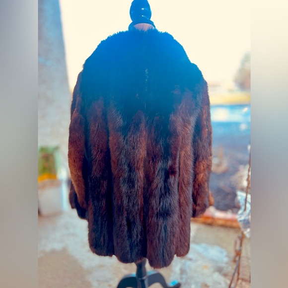 Genuine Mink & Leather Vintage Car Coat - Picture 3 of 9